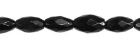 Wholesale Black Color Agate Bead Oval Shape Faceted Gemstones 6-12mm