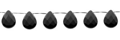 Wholesale Black Color Agate Bead Pear Drop Shape Faceted Gemstones 9-40mm