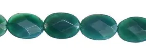 Wholesale Green Jade Color Agate Bead Faceted Oval Shape Gemstones 9-14mm