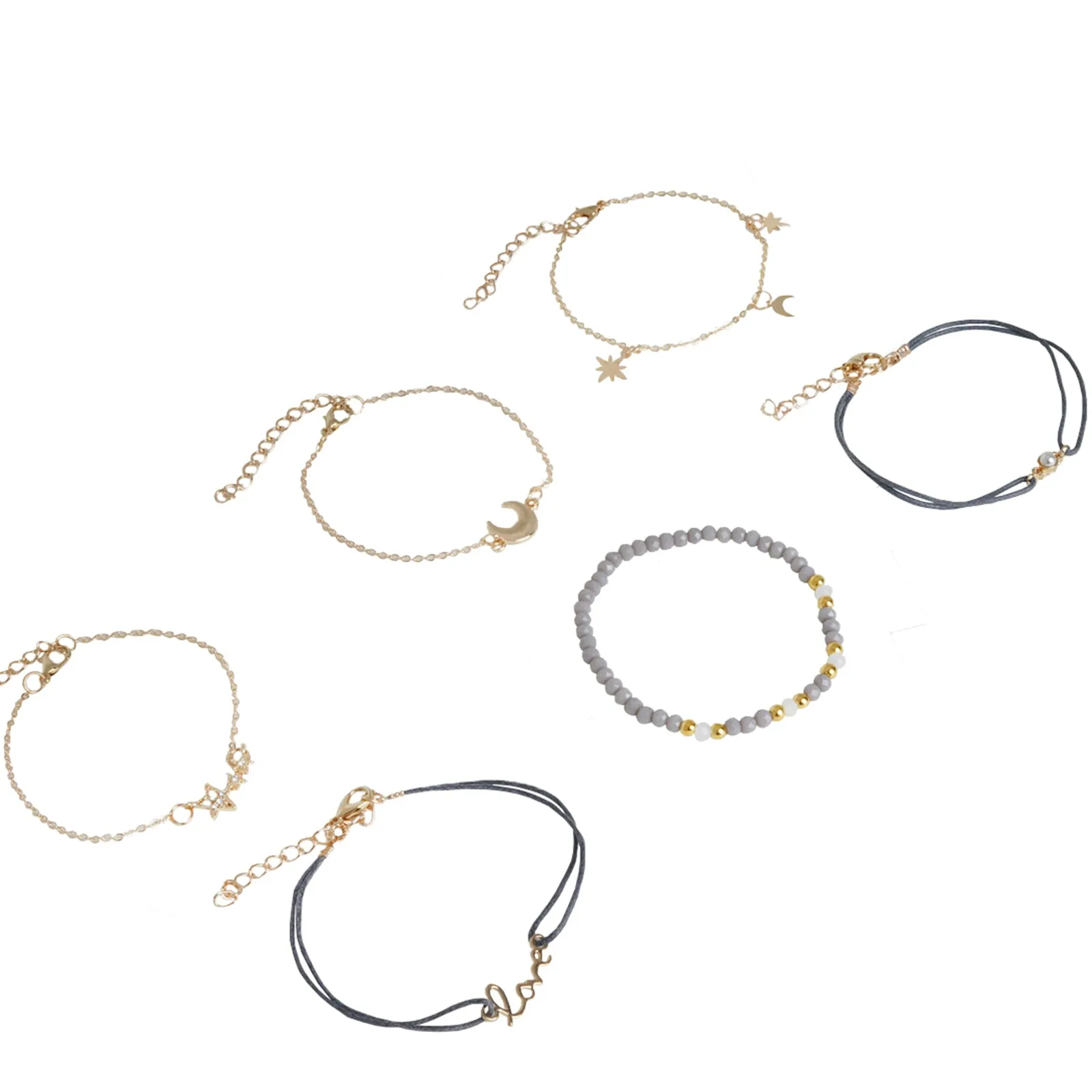 Wish Upon Gold Set of 6 Bracelets